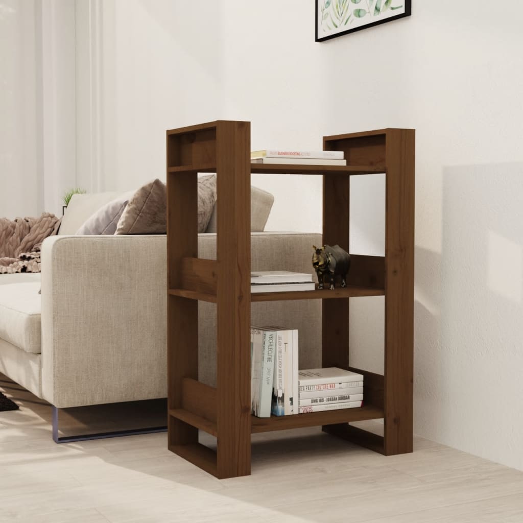 Boekenkast/Kamerscherm 60X35X91 Cm Massief Hout Honingbruin