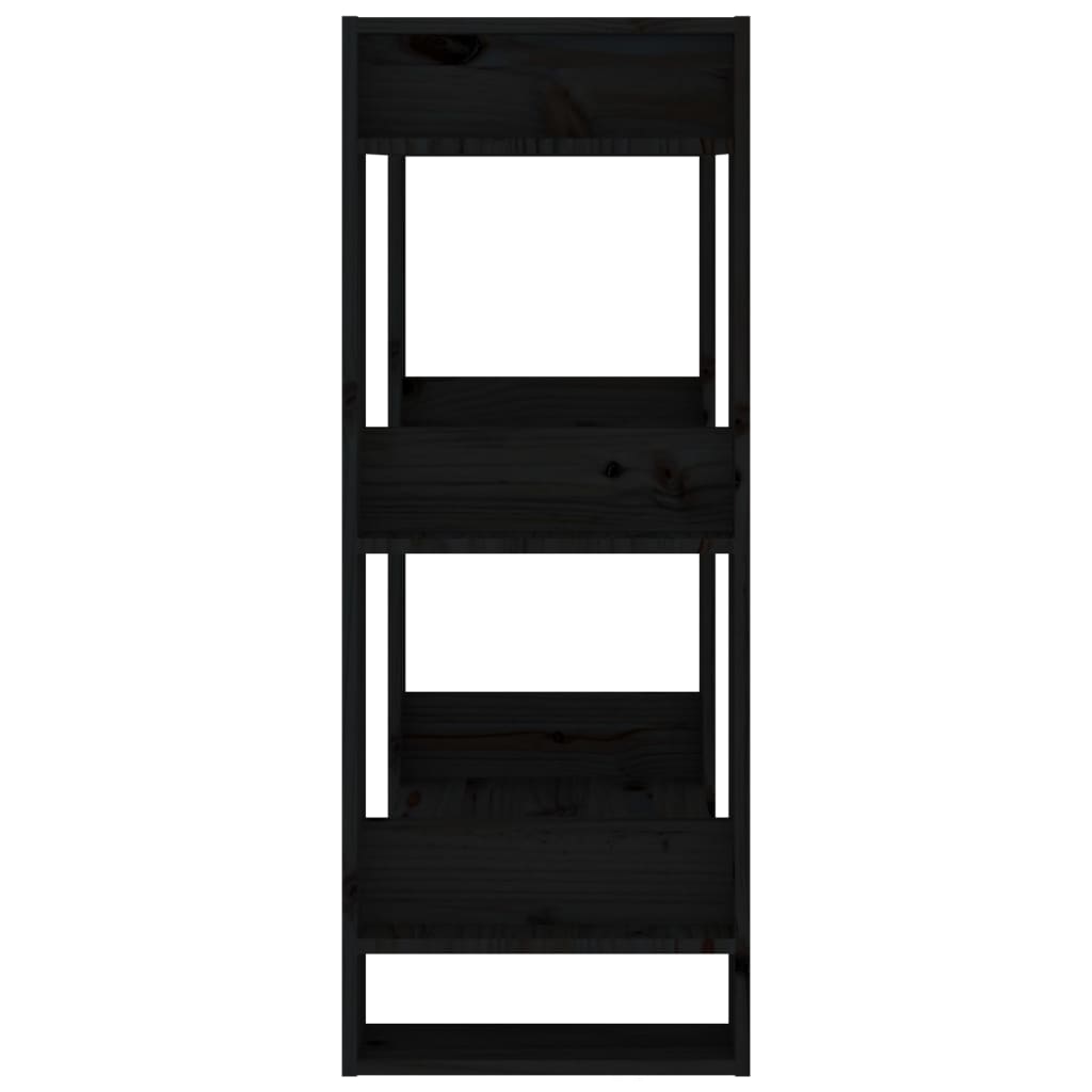 Boekenkast/Kamerscherm 60X35X91 Cm Massief Grenenhout Zwart