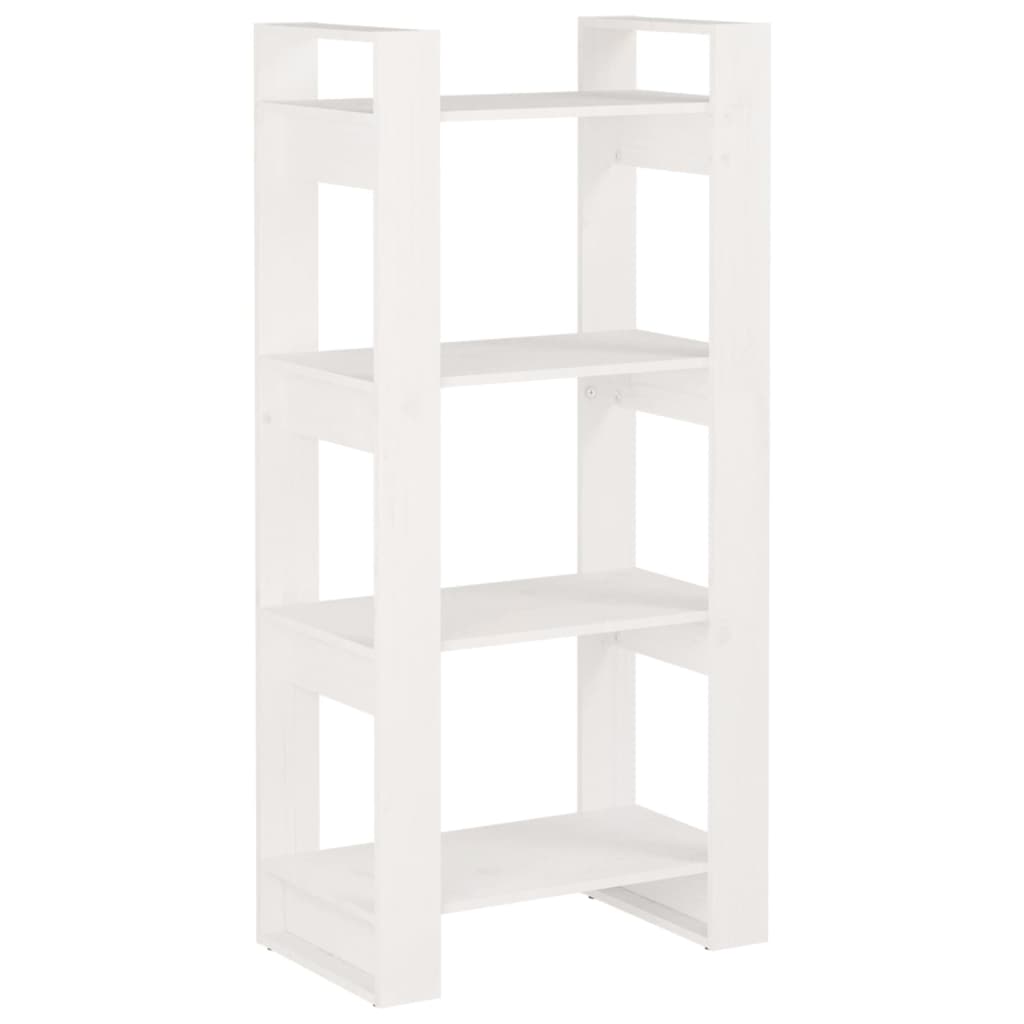 Boekenkast/Kamerscherm 60X35X125 Cm Massief Hout Wit