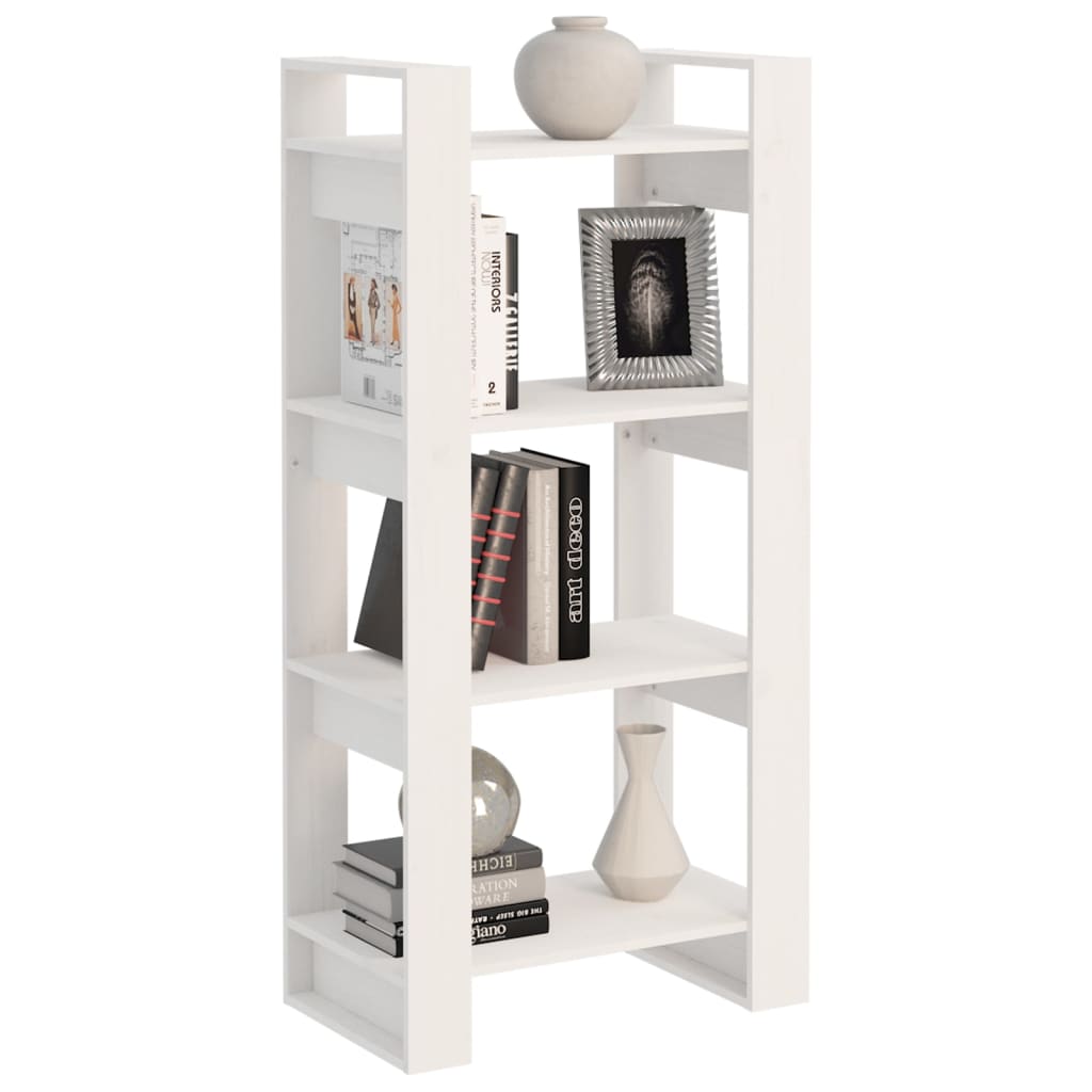 Boekenkast/Kamerscherm 60X35X125 Cm Massief Hout Wit