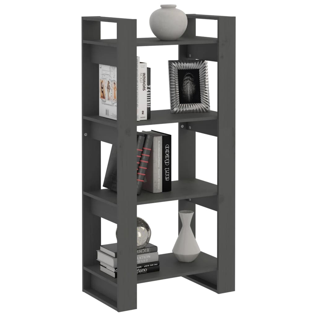 Boekenkast/Kamerscherm 60X35X125 Cm Massief Hout Grijs