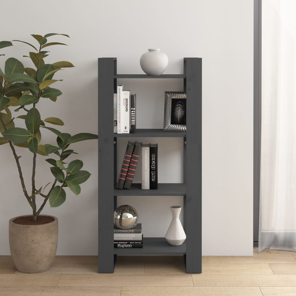 Boekenkast/Kamerscherm 60X35X125 Cm Massief Hout Grijs