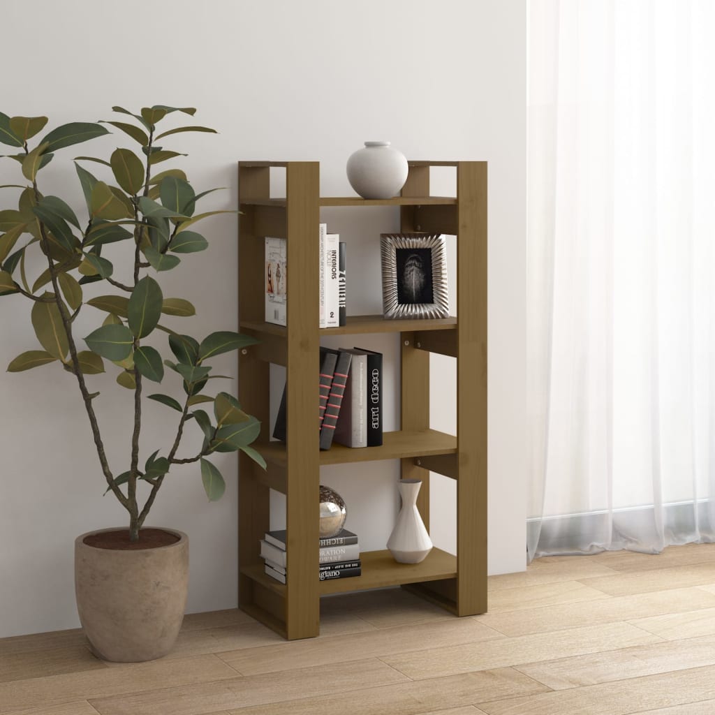 Boekenkast/Kamerscherm 60X35X125 Cm Massief Hout Honingbruin