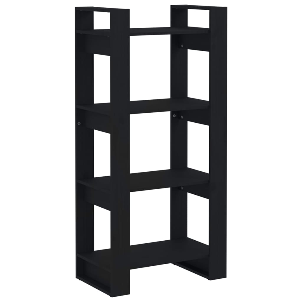 Boekenkast/Kamerscherm 60X35X125 Cm Massief Hout Zwart