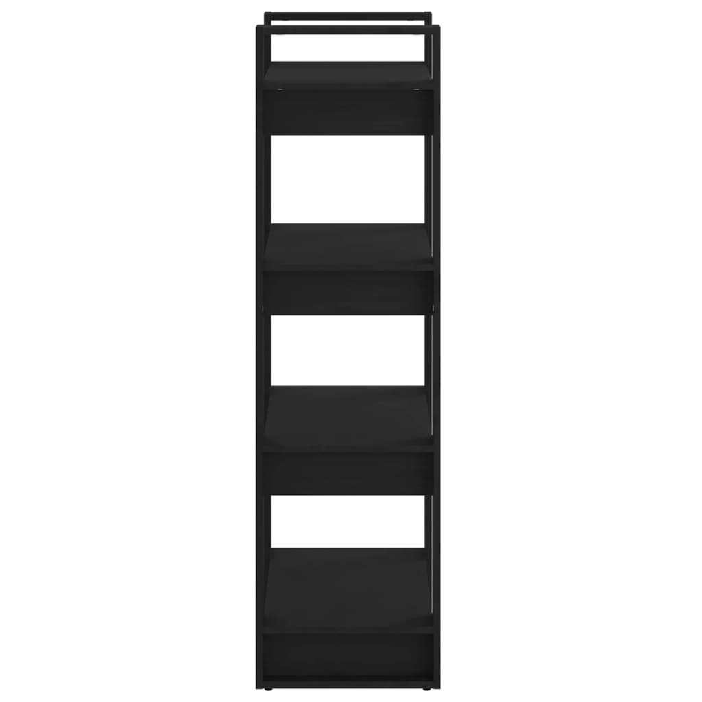 Boekenkast/Kamerscherm 60X35X125 Cm Massief Hout Zwart