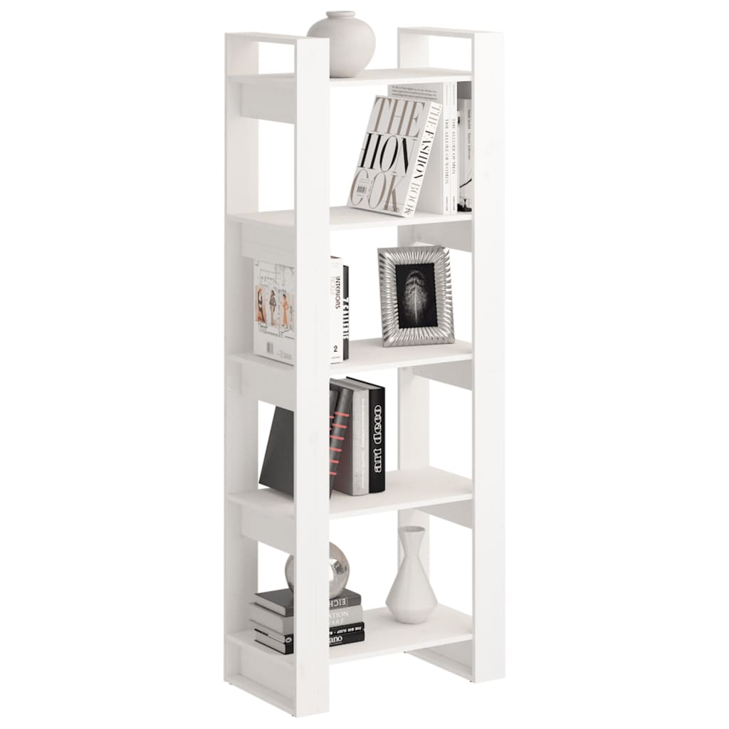 Boekenkast/Kamerscherm 60X35X160 Cm Massief Hout Wit