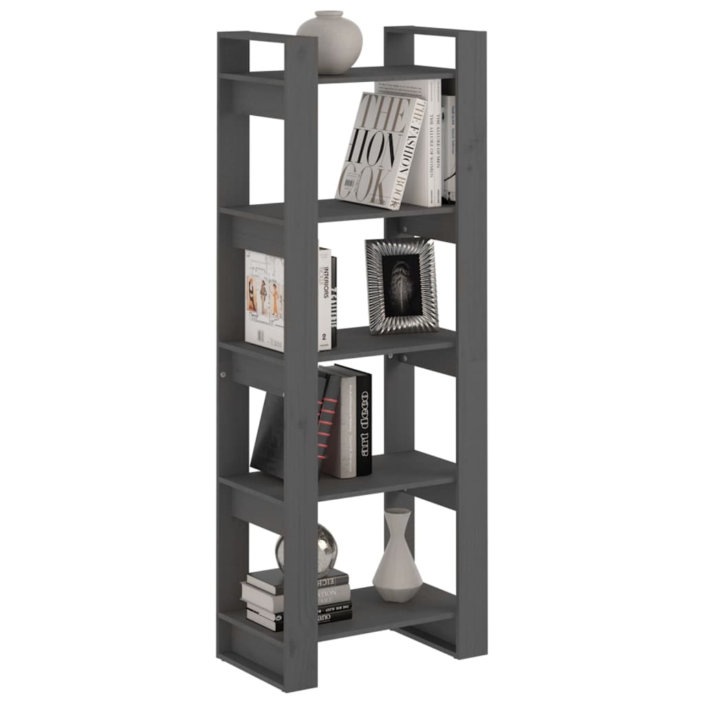 Boekenkast/Kamerscherm 60X35X160 Cm Massief Hout Grijs