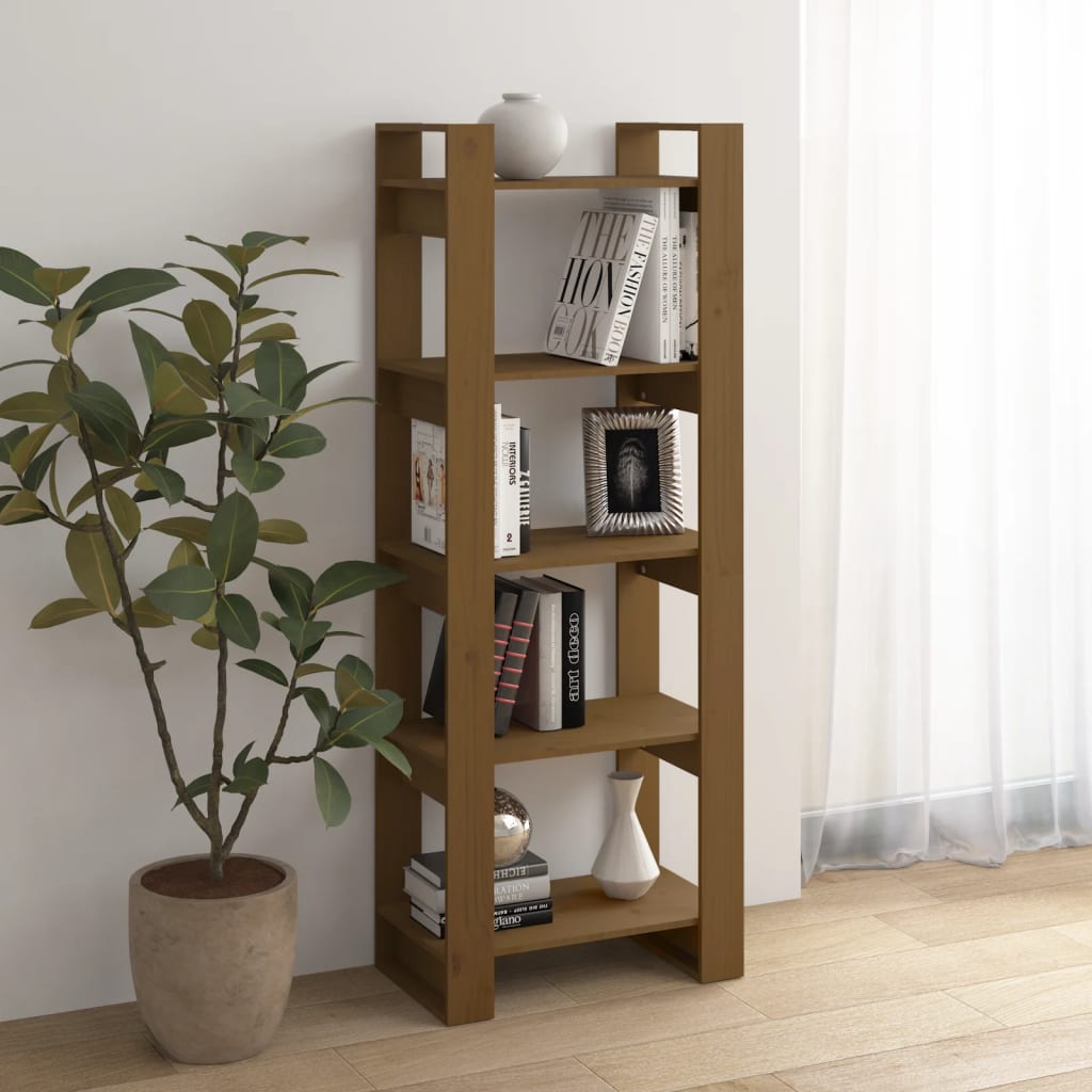 Boekenkast/Kamerscherm 60X35X160 Cm Massief Hout Honingbruin