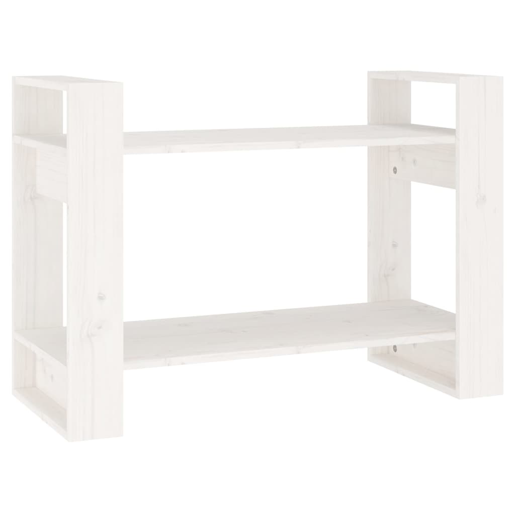Boekenkast/Kamerscherm 80X35X56,5 Cm Massief Grenenhout Wit