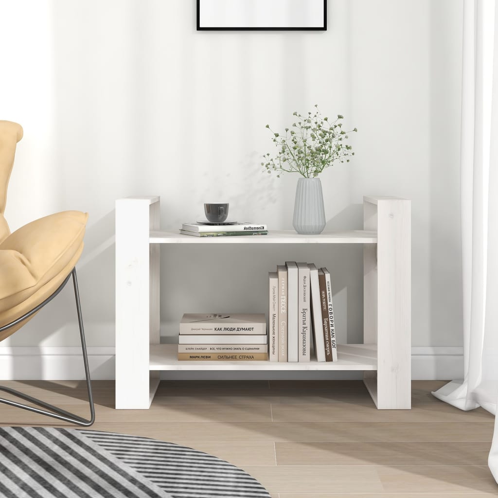 Boekenkast/Kamerscherm 80X35X56,5 Cm Massief Grenenhout Wit