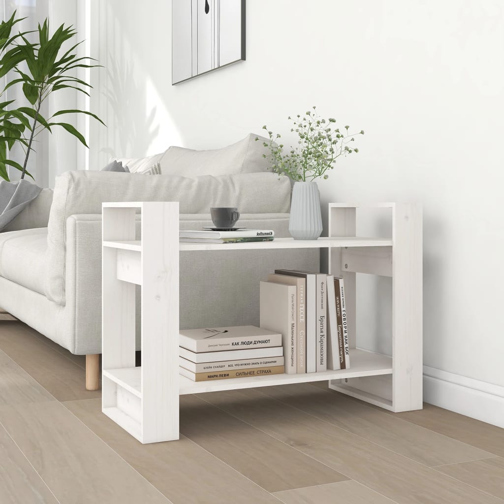 Boekenkast/Kamerscherm 80X35X56,5 Cm Massief Grenenhout Wit