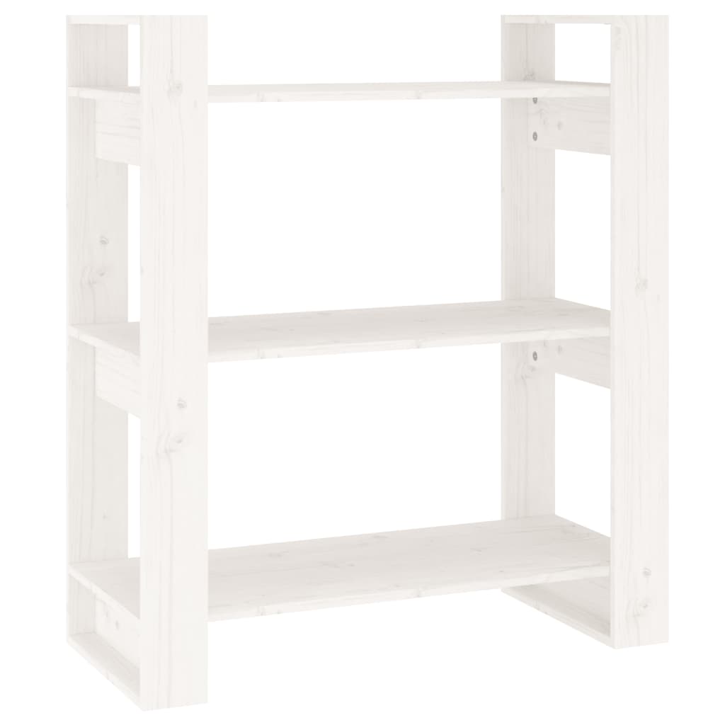 Boekenkast/Kamerscherm 80X35X91 Cm Massief Grenenhout Wit
