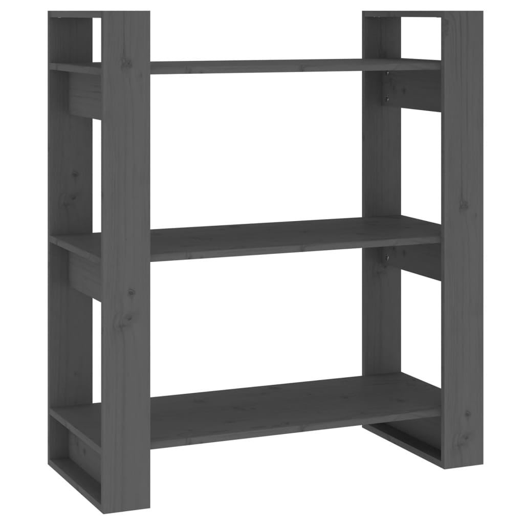 Boekenkast/Kamerscherm 80X35X91 Cm Massief Grenenhout Grijs