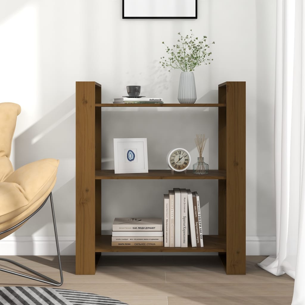 Boekenkast/Kamerscherm 80X35X91 Cm Massief Hout Honingbruin