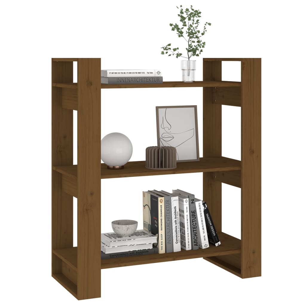Boekenkast/Kamerscherm 80X35X91 Cm Massief Hout Honingbruin