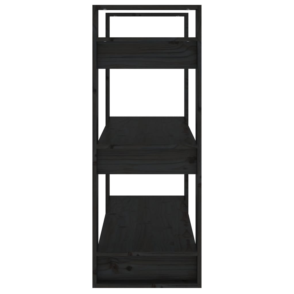 Boekenkast/Kamerscherm 80X35X91 Cm Massief Grenenhout Zwart