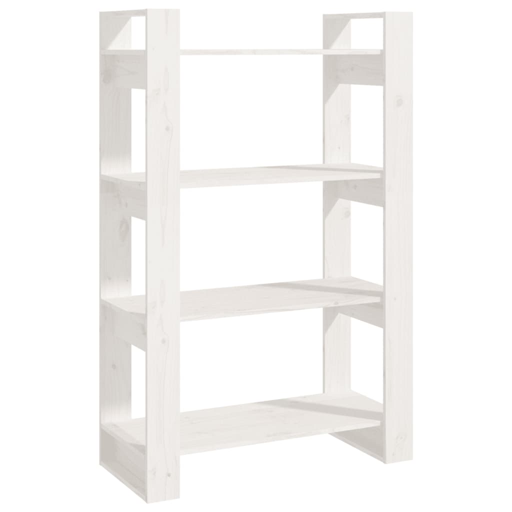 Boekenkast/Kamerscherm 80X35X125 Cm Massief Grenenhout Wit