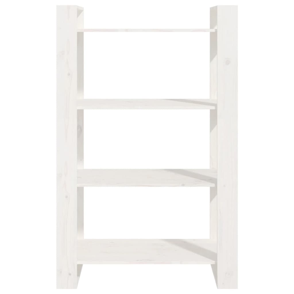 Boekenkast/Kamerscherm 80X35X125 Cm Massief Grenenhout Wit