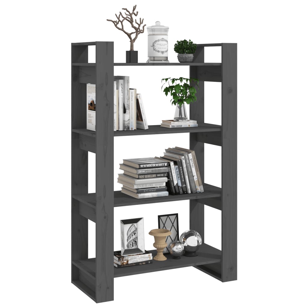 Boekenkast/Kamerscherm 80X35X125 Cm Massief Grenenhout Grijs