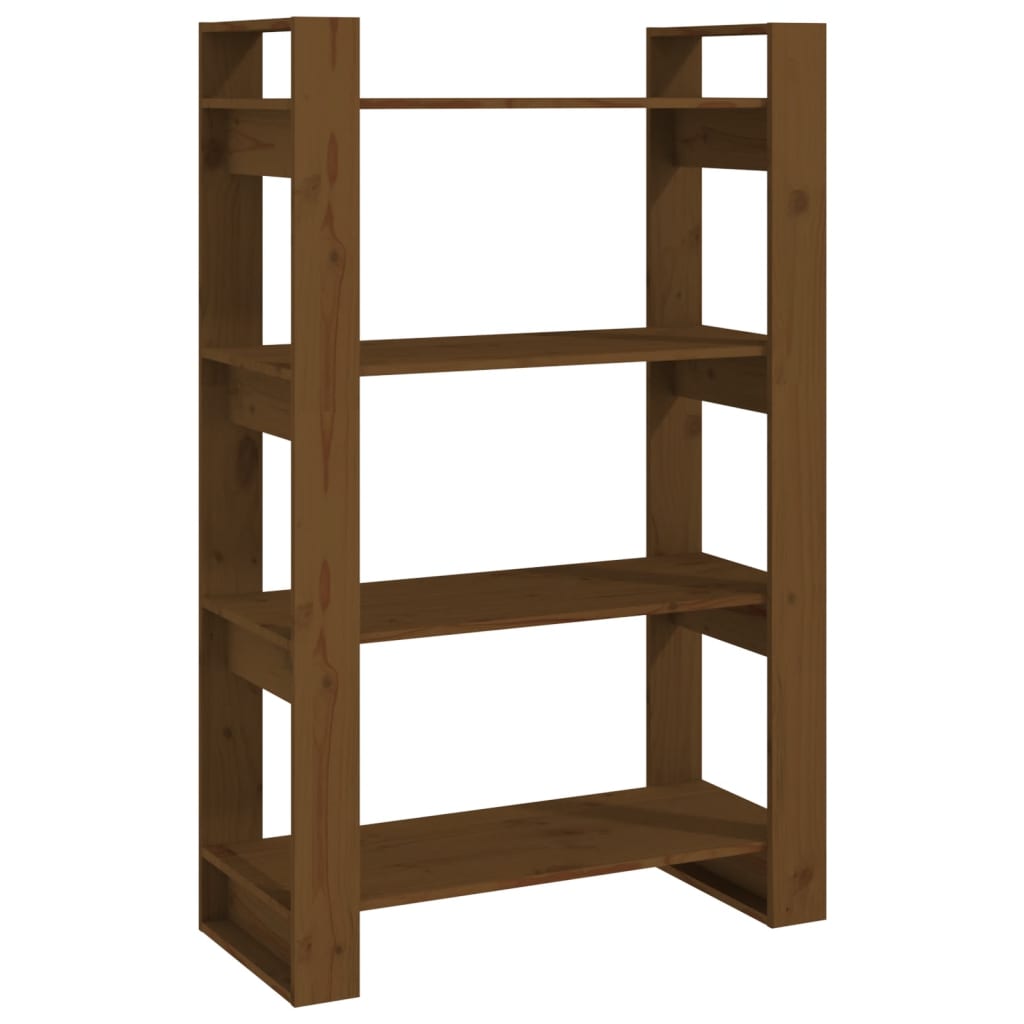 Boekenkast/Kamerscherm 80X35X125 Cm Massief Hout Honingbruin