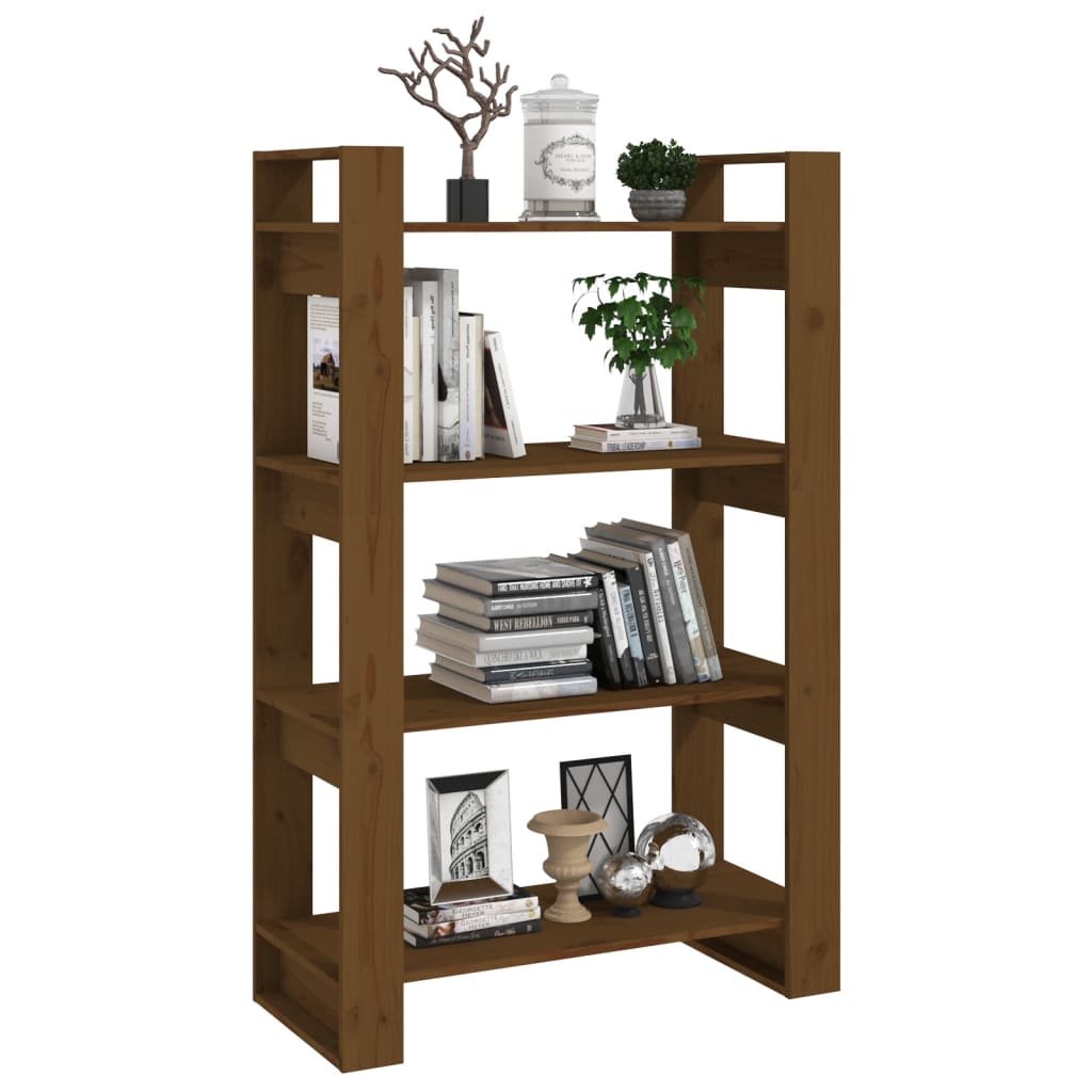 Boekenkast/Kamerscherm 80X35X125 Cm Massief Hout Honingbruin