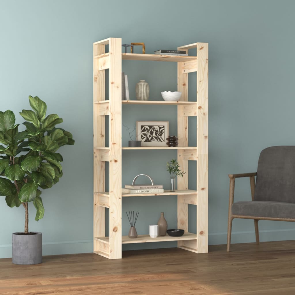 Boekenkast/Kamerscherm 80X35X160 Cm Massief Grenenhout