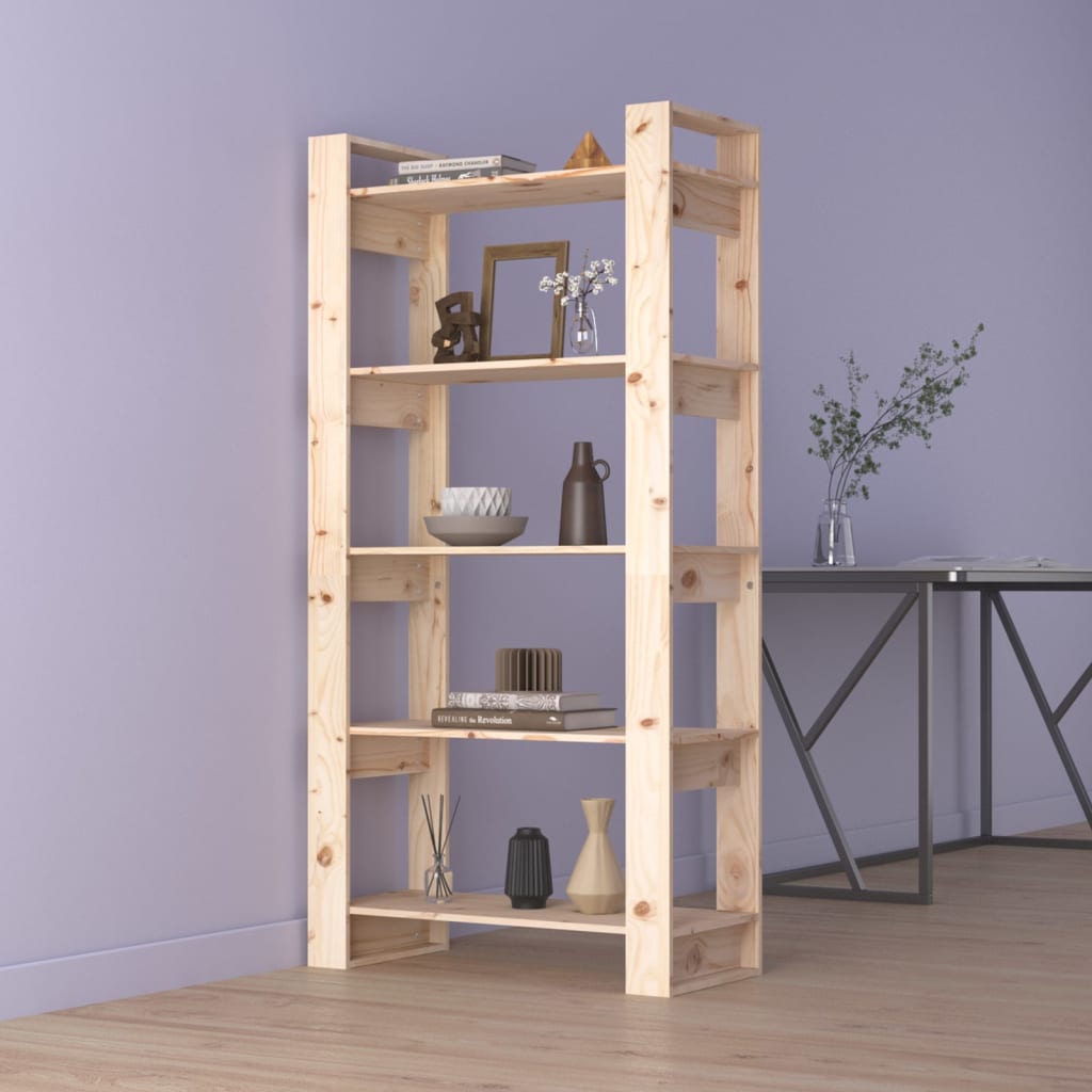 Boekenkast/Kamerscherm 80X35X160 Cm Massief Grenenhout