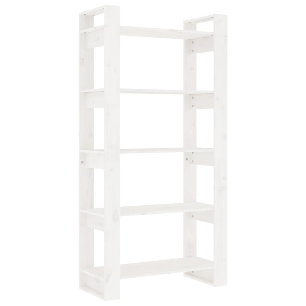 Boekenkast/Kamerscherm 80X35X160 Cm Massief Hout Wit