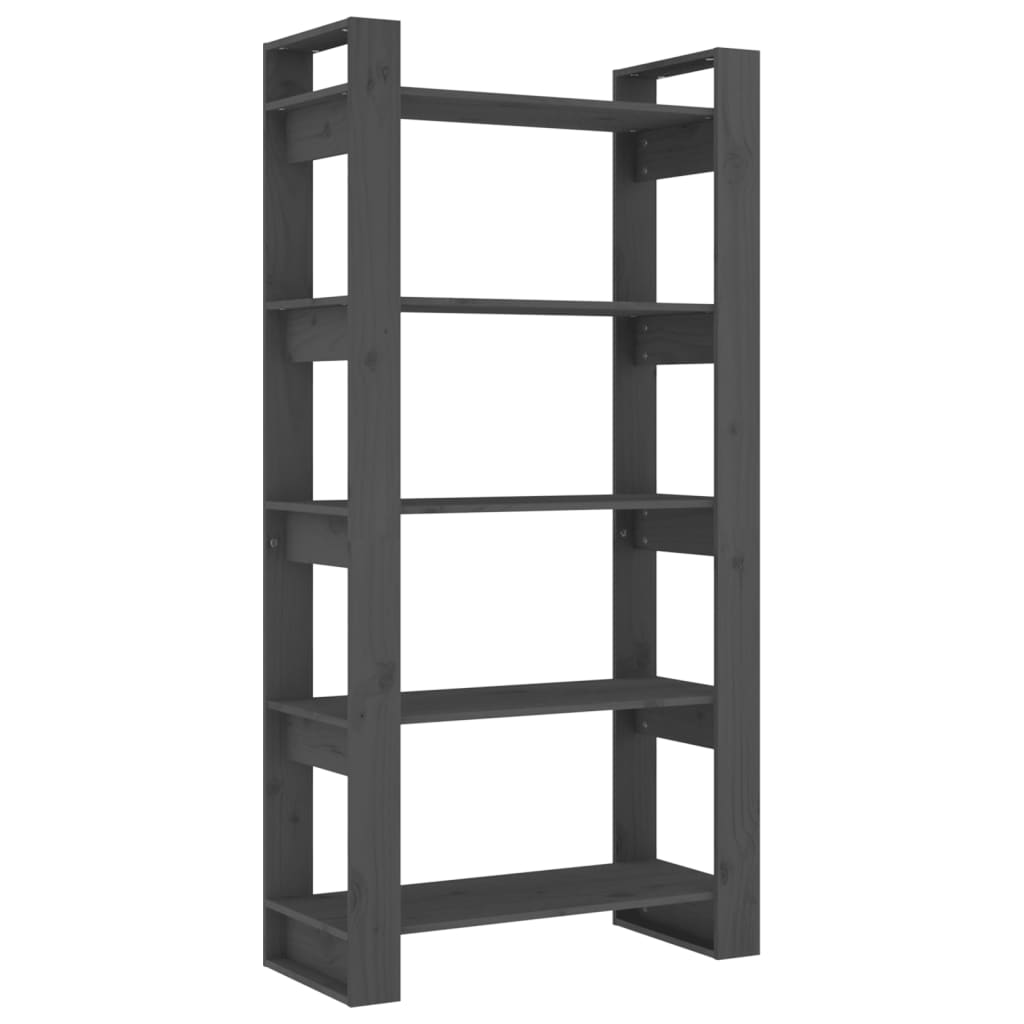 Boekenkast/Kamerscherm 80X35X160 Cm Massief Hout Grijs