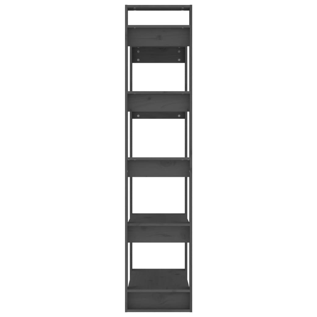 Boekenkast/Kamerscherm 80X35X160 Cm Massief Hout Grijs