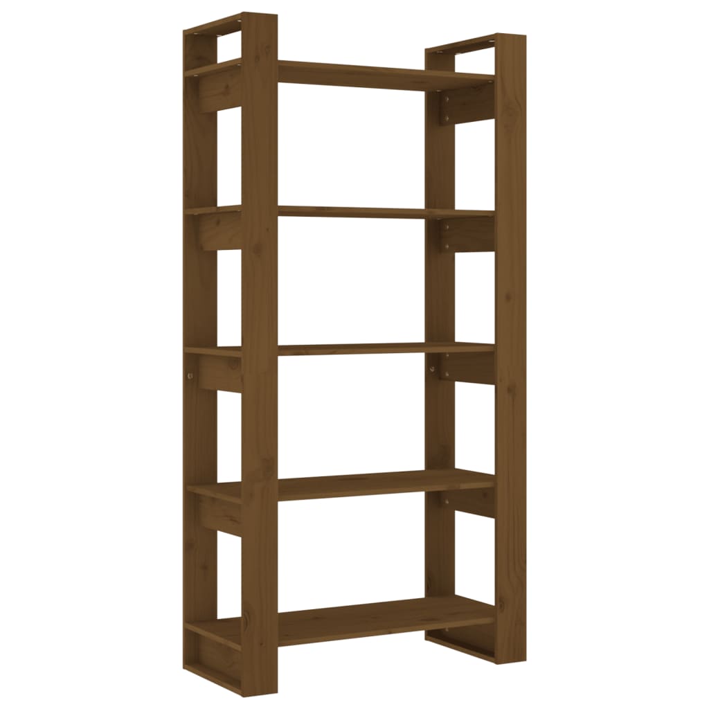 Boekenkast/Kamerscherm 80X35X160 Cm Massief Hout Honingbruin