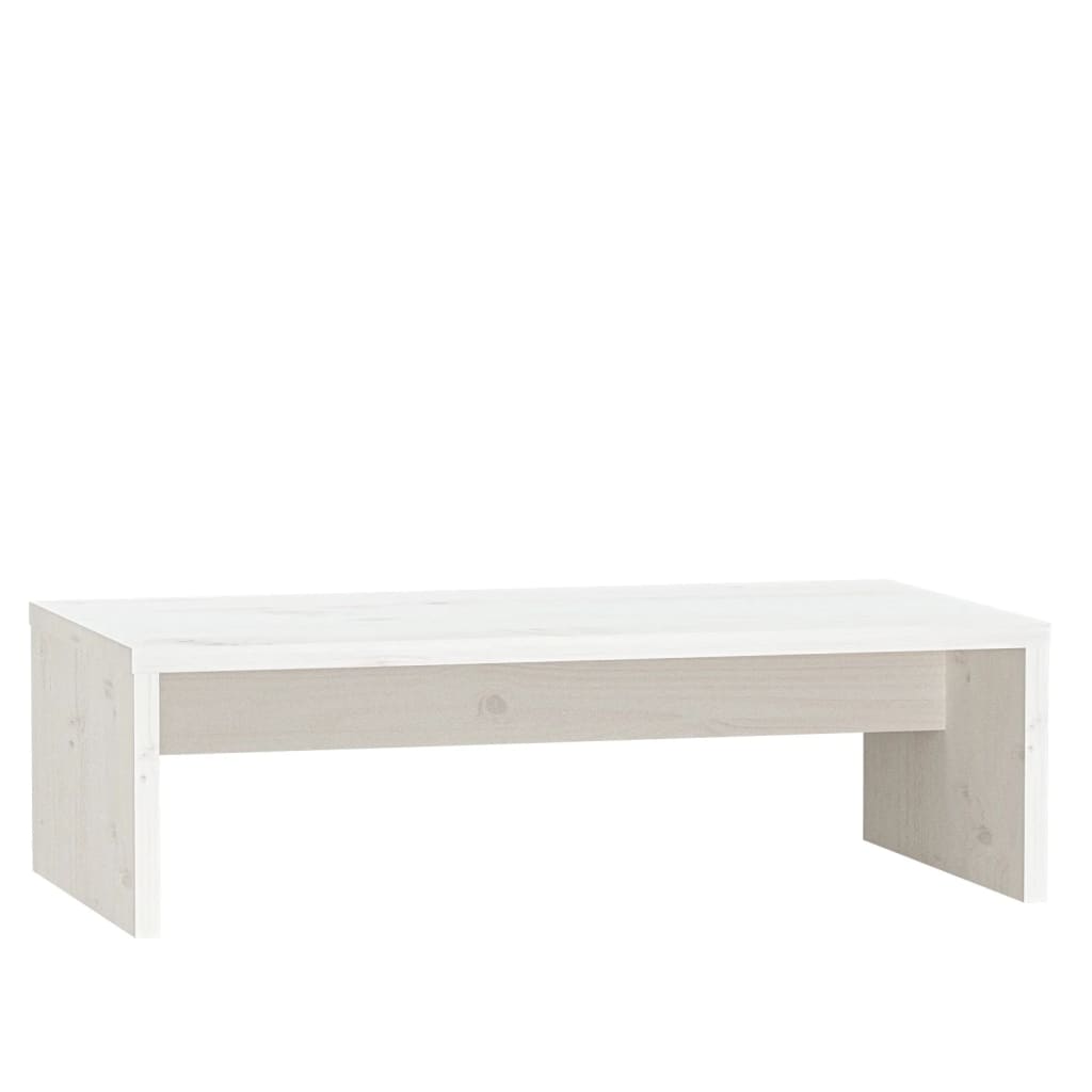 Monitorstandaard 50X27X15 Cm Massief Grenenhout Wit