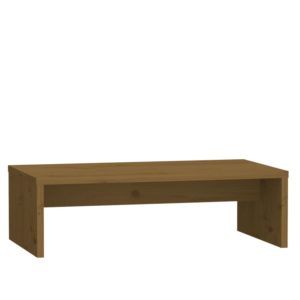 Monitorstandaard 50X27X15 Cm Massief Grenenhout Honingbruin