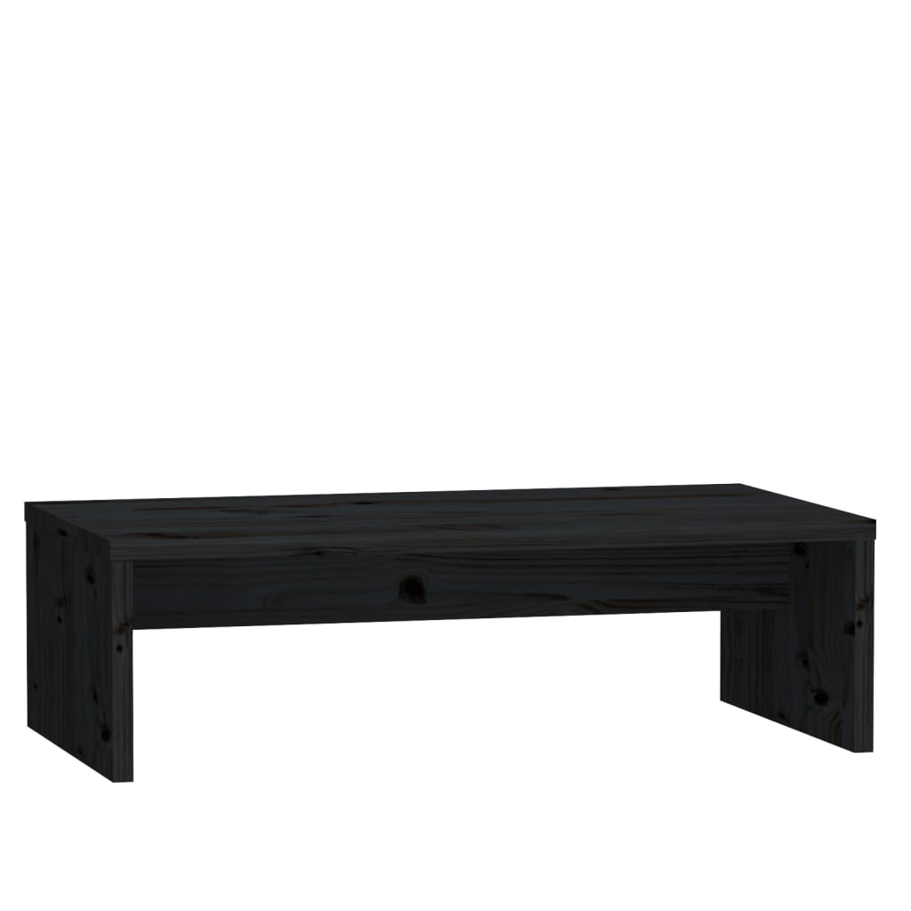 Monitorstandaard 50X27X15 Cm Massief Grenenhout Zwart
