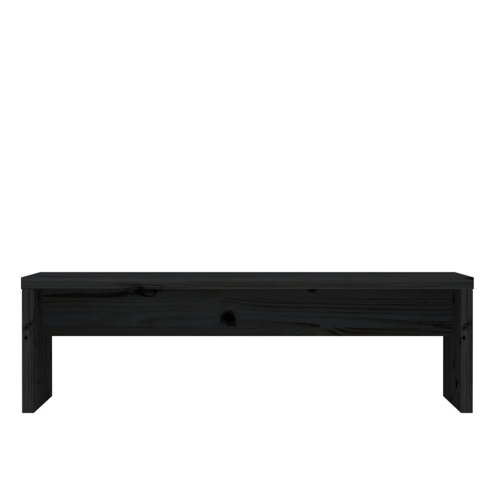 Monitorstandaard 50X27X15 Cm Massief Grenenhout Zwart