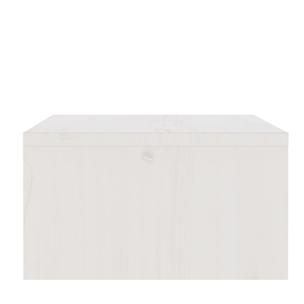 Monitorstandaard 100X27X15 Cm Massief Grenenhout Wit