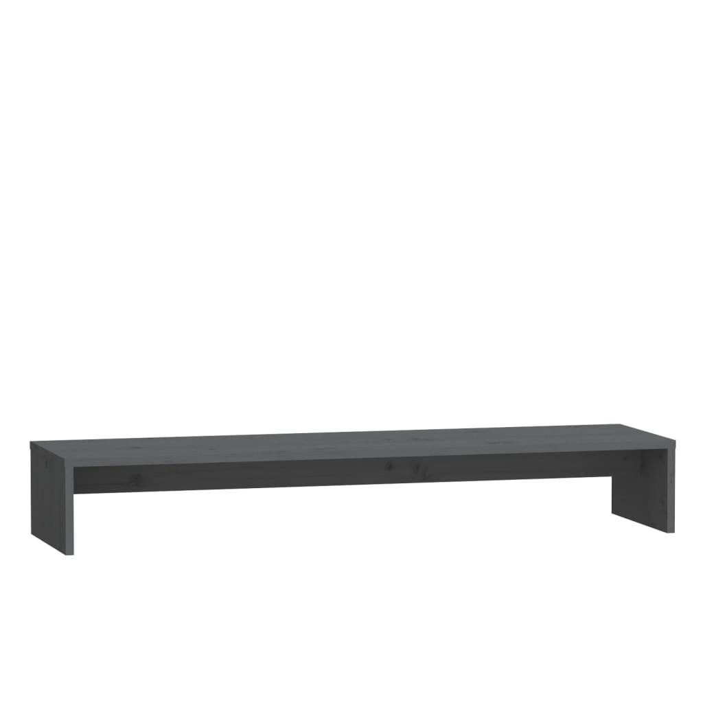 Monitorstandaard 100X27X15 Cm Massief Grenenhout Grijs