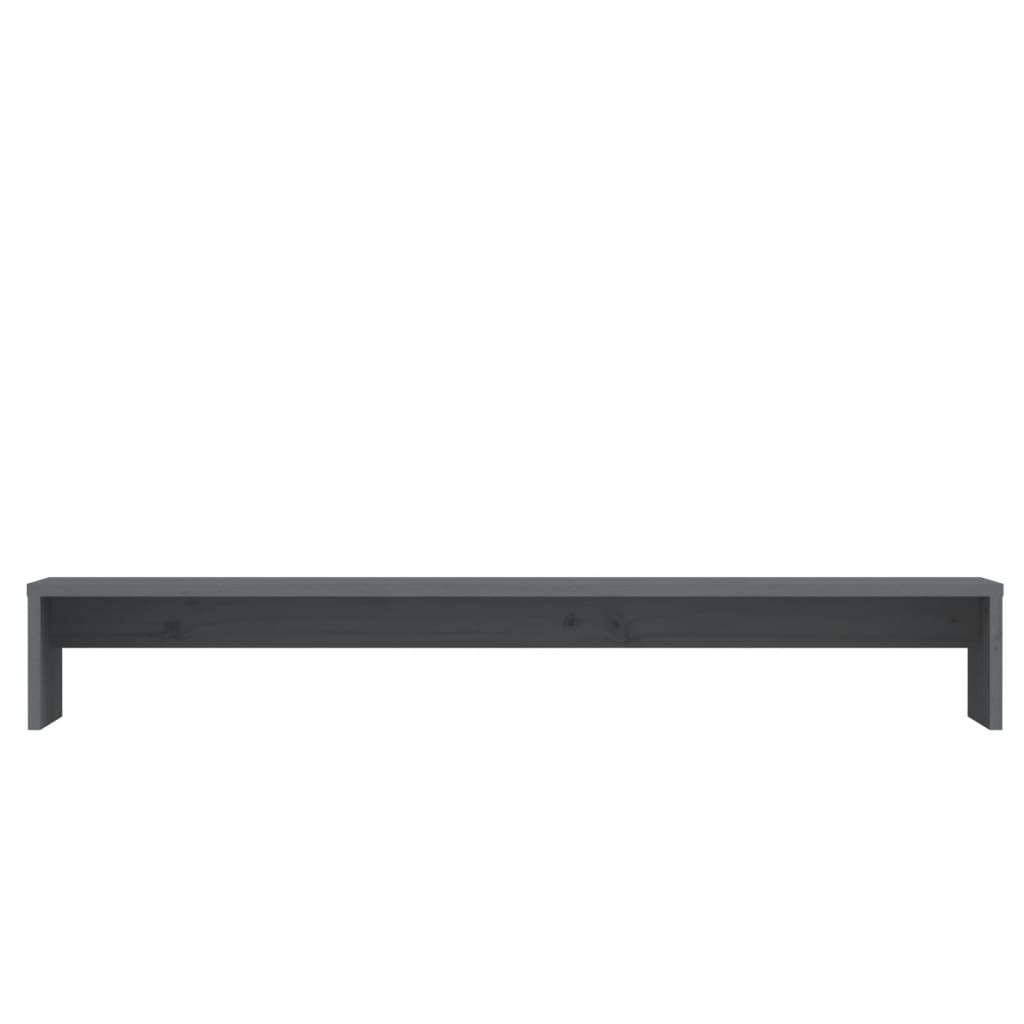 Monitorstandaard 100X27X15 Cm Massief Grenenhout Grijs