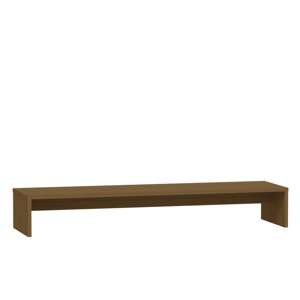 Monitorstandaard 100X27X15 Cm Massief Grenenhout Honingbruin