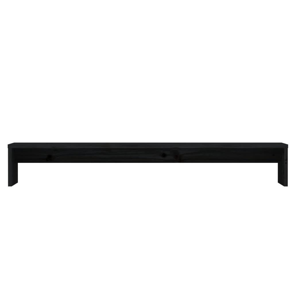 Monitorstandaard 100X27X15 Cm Massief Grenenhout Zwart
