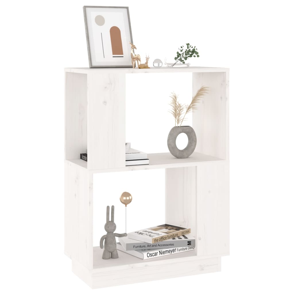 Boekenkast/Kamerscherm 51X25X70 Cm Massief Grenenhout Wit