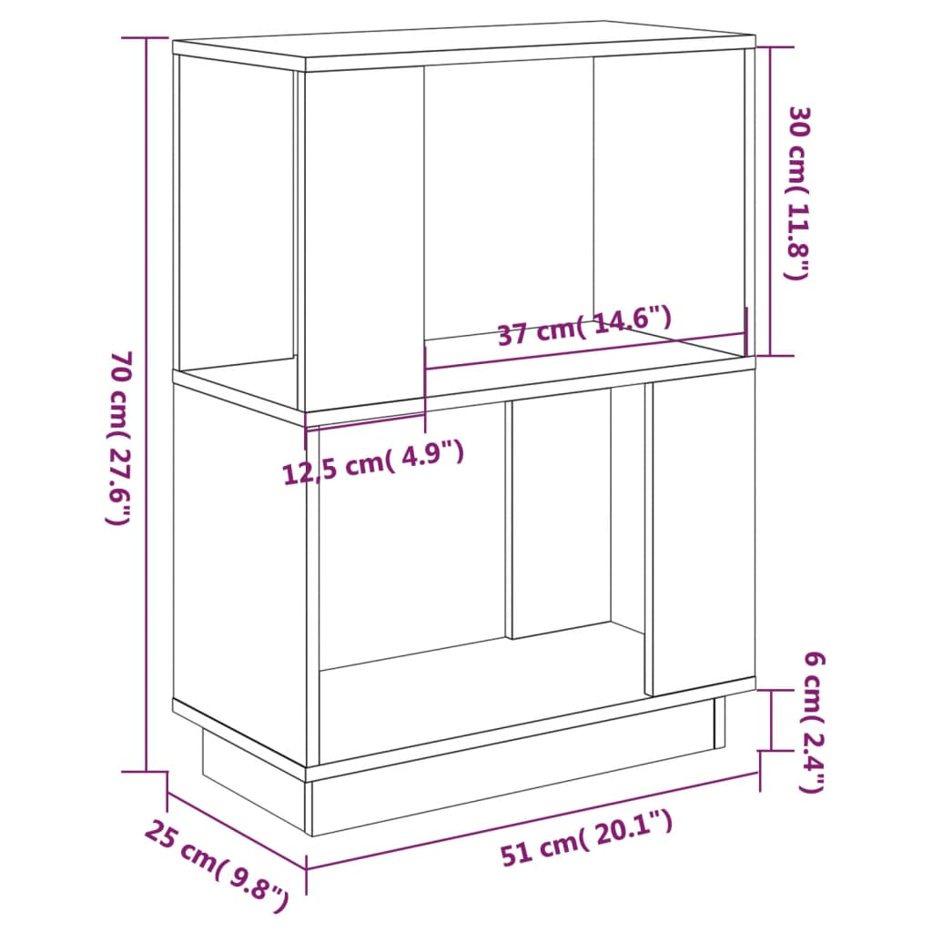 Boekenkast/Kamerscherm 51X25X70 Cm Massief Grenenhout Wit
