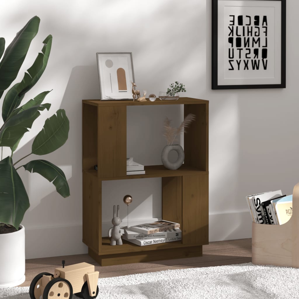 Boekenkast/Kamerscherm 51X25X70 Cm Grenenhout Honingbruin