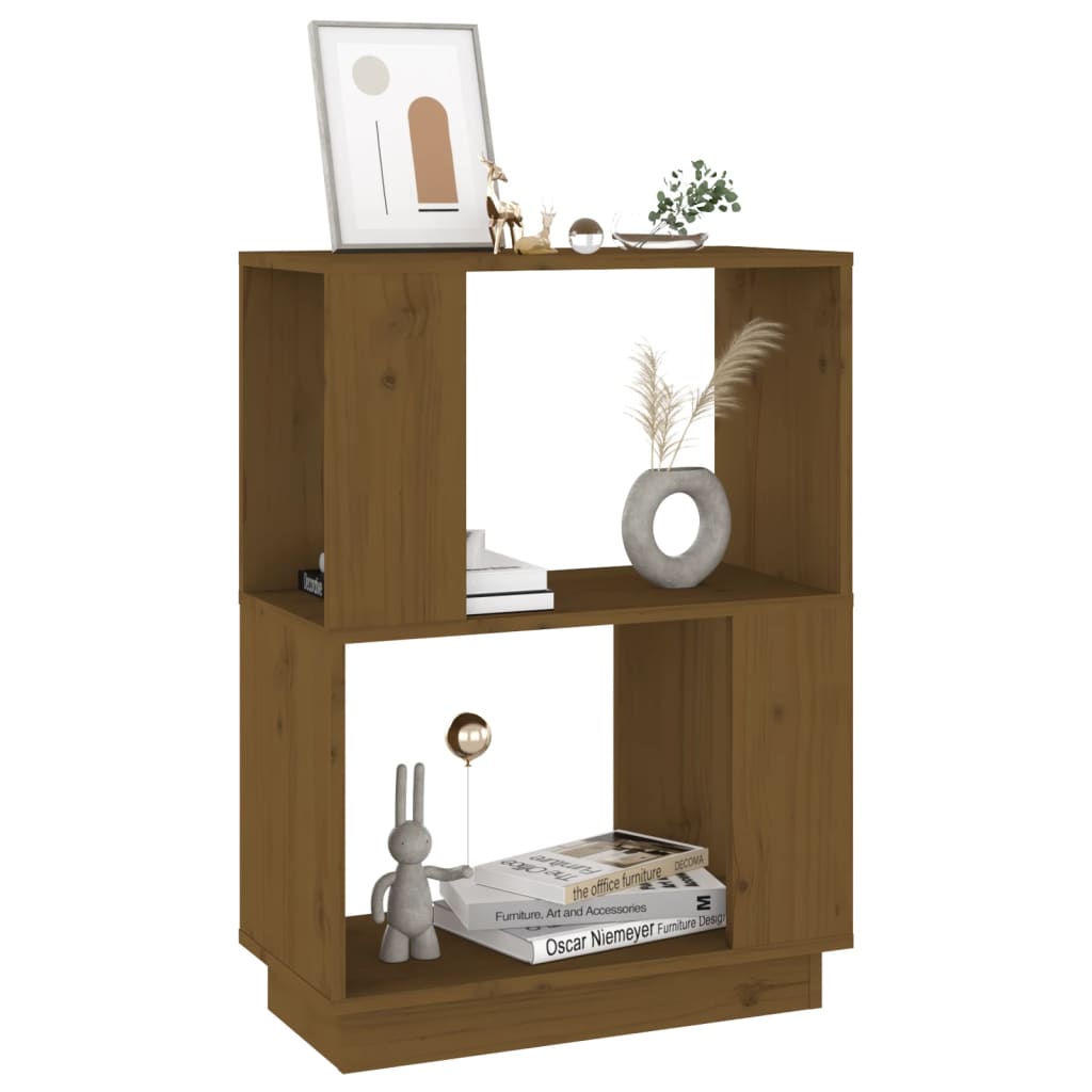 Boekenkast/Kamerscherm 51X25X70 Cm Grenenhout Honingbruin