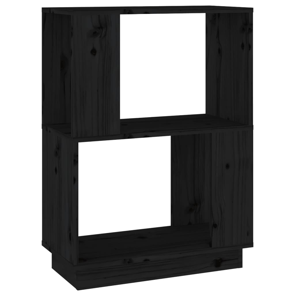 Boekenkast/Kamerscherm 51X25X70 Cm Massief Grenenhout Zwart
