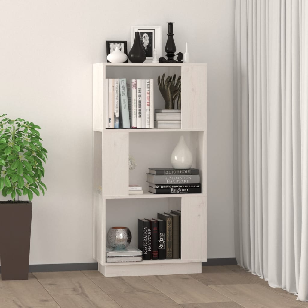 Boekenkast/Kamerscherm 51X25X101 Cm Massief Grenenhout Wit