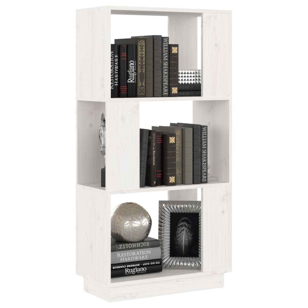 Boekenkast/Kamerscherm 51X25X101 Cm Massief Grenenhout Wit