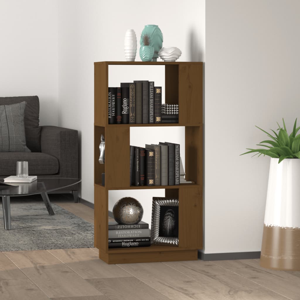 Boekenkast/Kamerscherm 51X25X101 Cm Grenenhout Honingbruin