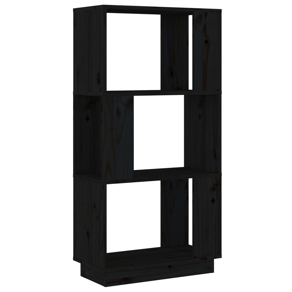 Boekenkast/Kamerscherm 51X25X101 Cm Massief Grenenhout Zwart