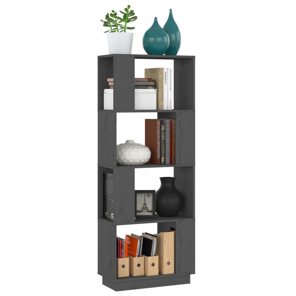 Boekenkast/Kamerscherm 51X25X132 Cm Massief Grenenhout Grijs